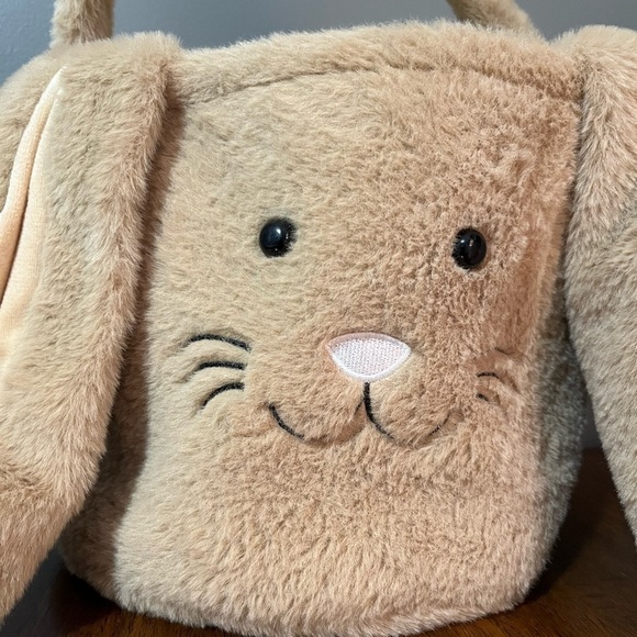 Plush Easter Bunny Basket Easter Basket for Kids Easter Egg Hunt Basket - Picture 7 of 14